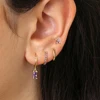 4pcs Fashion Colorful Zirconia Chain Earrings Set for Women Two Hole Round Circle Curvy Gold Color Hoop Earring Wedding Jewelry 4