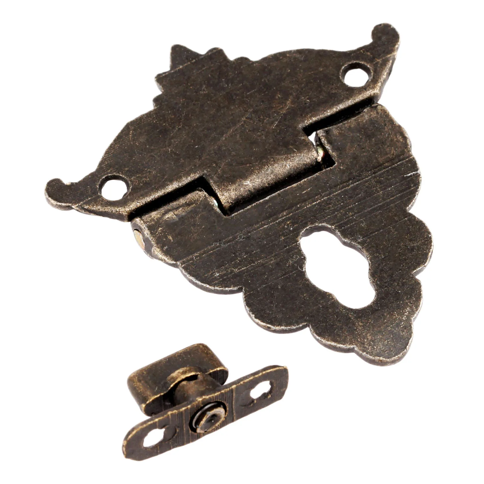 4Pcs Antique Bronze Hasp Latch Jewelry Wooden Box Lock Mini Cabinet Buckle Case Locks With Screws Funiture Fittings 45*48mm