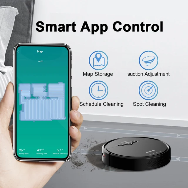 3600PA Vacuum Cleaner Robot,Smart Voice Control,Wireless Auto Charging,Floor Sweeper,Navigation Area On Map,Cleaning Robot 2