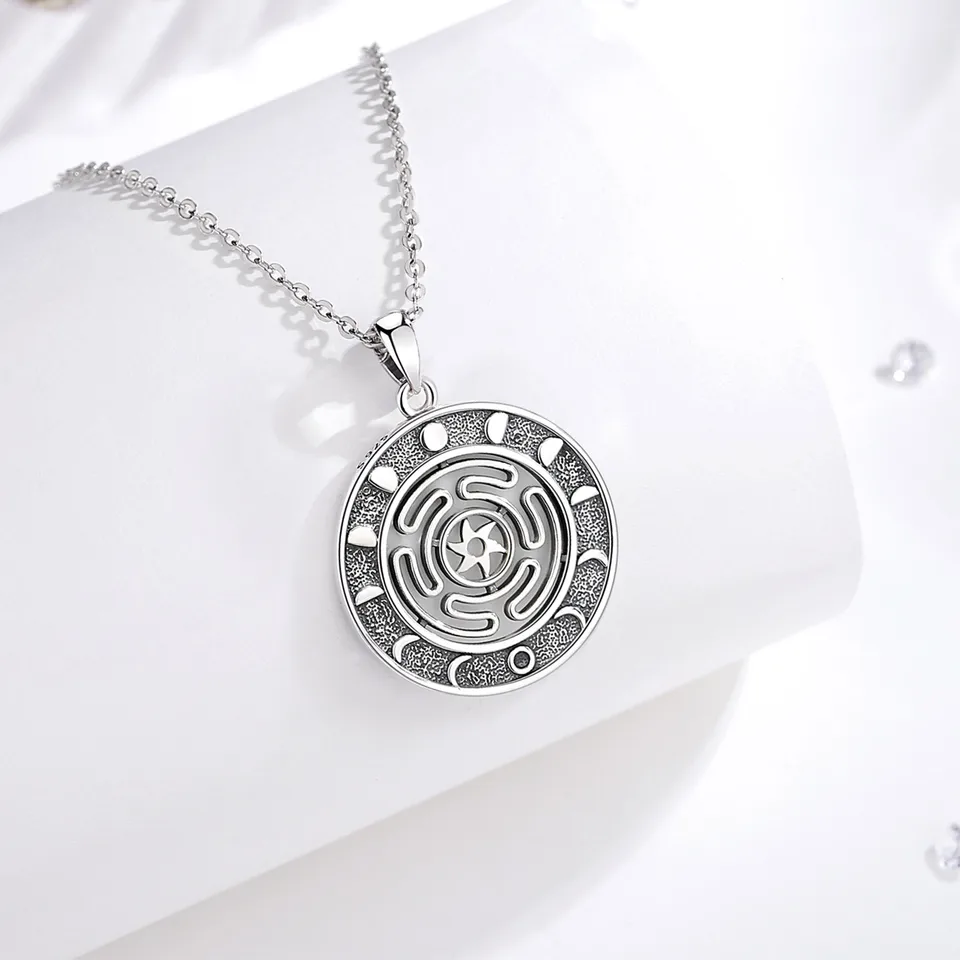 Collana Hekate In Argento 925 Con Ciondolo Tripla Luna – Simbolo Goddess Wicca, Amuleto Unisex