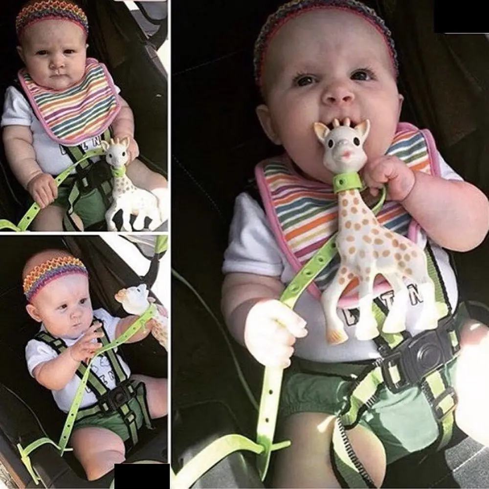 Non-toxic Baby Stroller Pacifier Chain Strap Silicone Stroller Hook Baby Stroller Toy Holder for Infant Toddler Baby Accessories