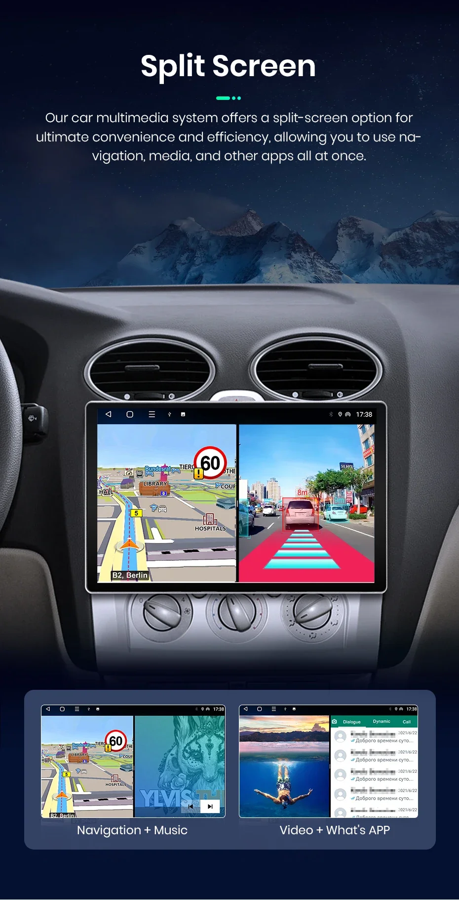 Junsun x7 series 11.5 “drahtloses Carplay Android Auto Autoradio für Ford Focus 2 3 mk2 mk3 2014-2018 Multimedia Autoradio – Detail 15