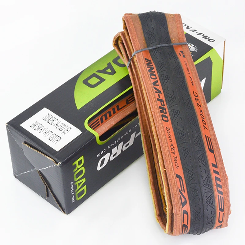 1PC 700x25C Road Bike Tire 120TPI 60TPI Brown Edge Black Color