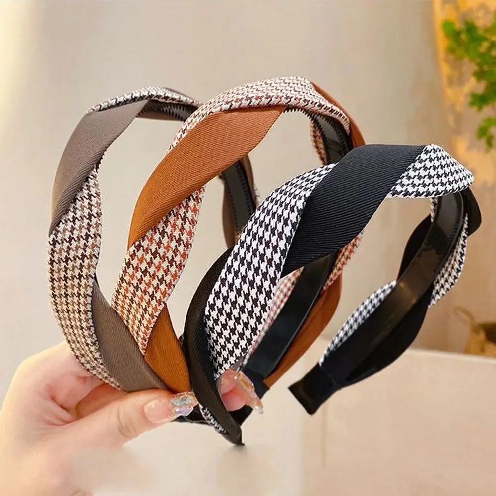 

Vintage Lattice Hair Hoop Wave Cross Hairbands For Women Fashion Toothed Non-slip Bezel Headband Headwear Hair Accessories