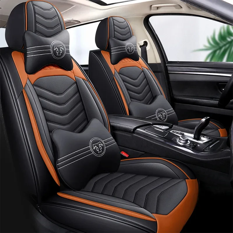 5 Piece Set Leather Flax Splicing Car Seat Cover For Suzuki Kaisersy Swift Jimny Grand Vitara Sx4 Ignis Baleno  Car Accessories