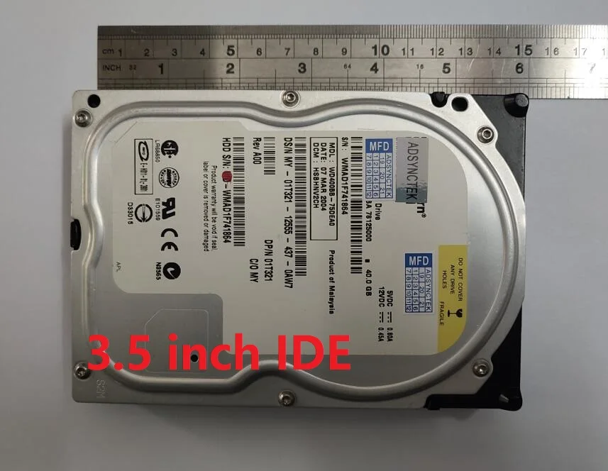 Desktop Port, 40Pin, IDE paralelo, 20GB, 40GB, 80GB, 160GB, 320GB, 500GB