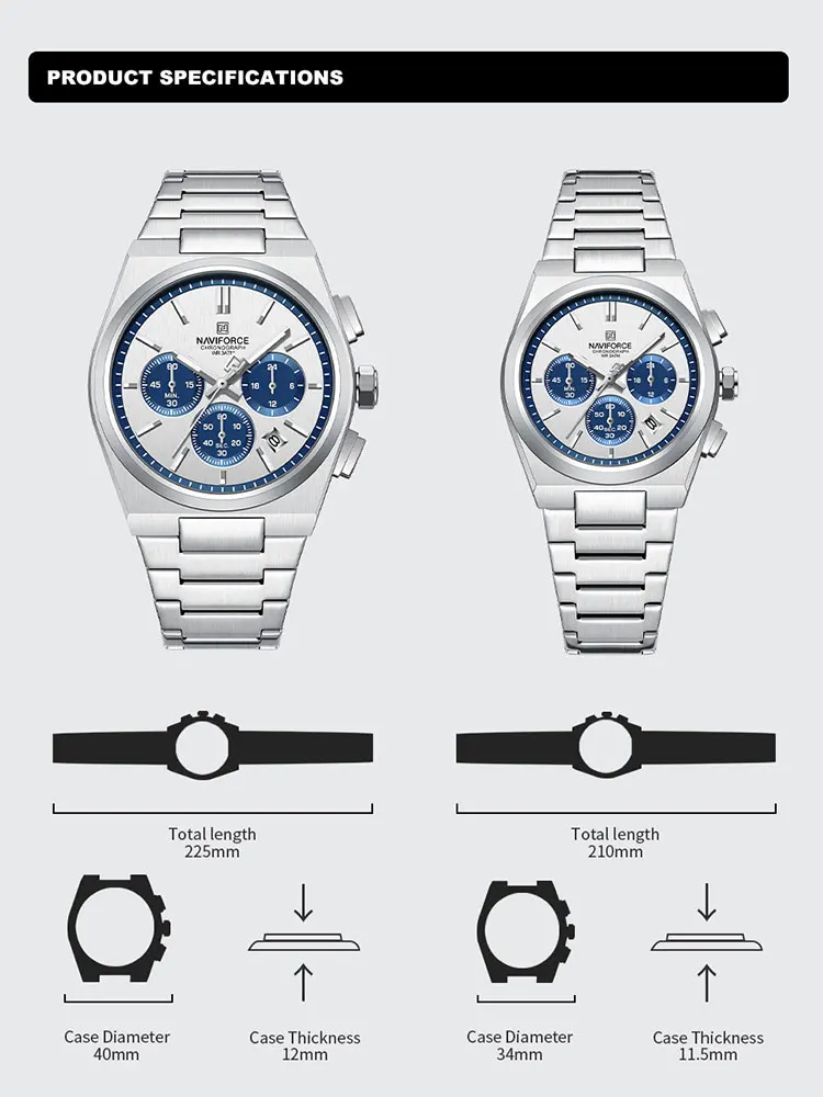 NAVIFORCE Couple Watches Pair Men Women Fashion Luxury Quartz Wristwatches Clock Waterproof Stainless steel Watch Sets quartz watch,fashion couple watches,waterproof wristwatch