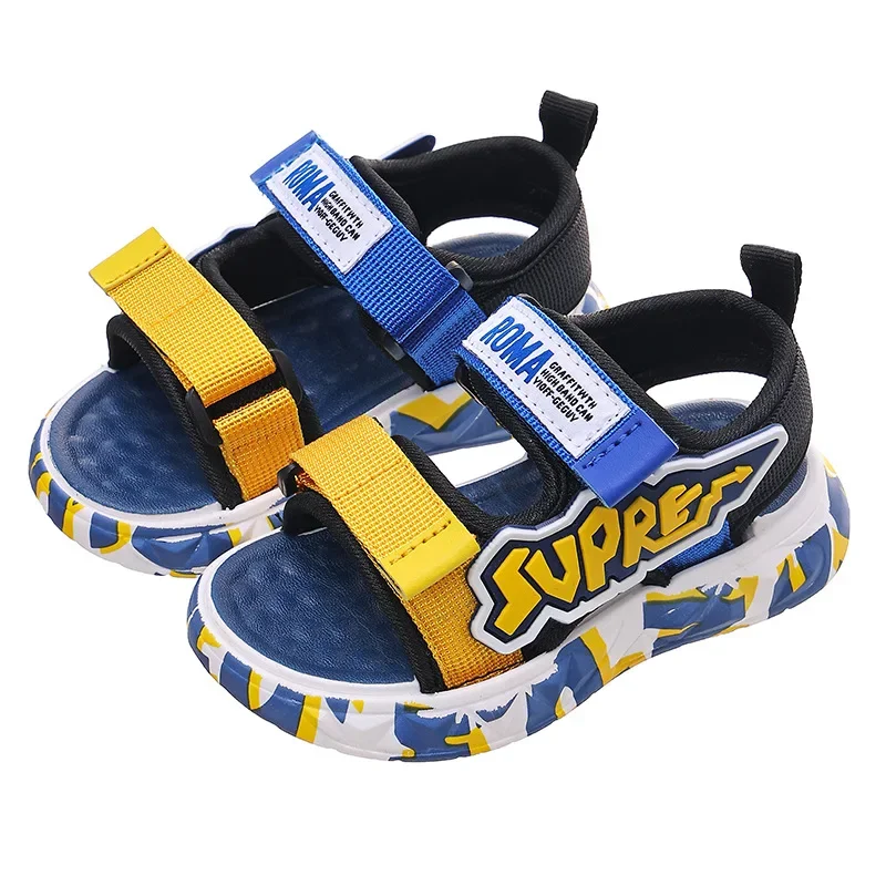 Children's New Boys' Sandals Fashionable Summer Korean Casual Anti Slip Soft Sole Student Boy Beach Sandals Kids Shoes