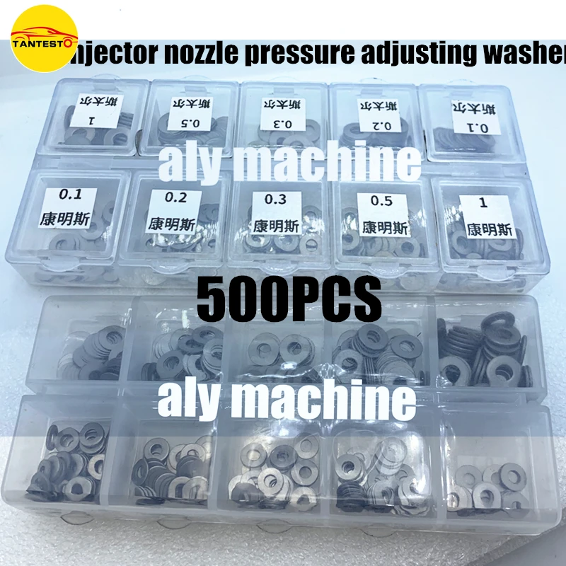 TANTESTO 500PCS 3x7.2x0.1/0/2/0/3/0/5/1mm Diesel Common Rail Injector Pressure Adjusting Washer Gaskets for Cummins STR AOWEI |