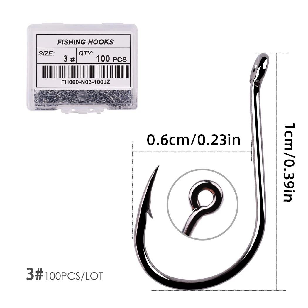  slider image of Aorace 100pcs/Box Fishing Hooks