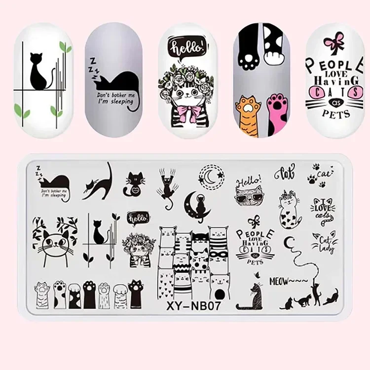 Flower Leaves Nail Stamping Plates Leaf Floral Butterfly Line Printing Stencil Nail Stamp Templates Nail Art Tools 6