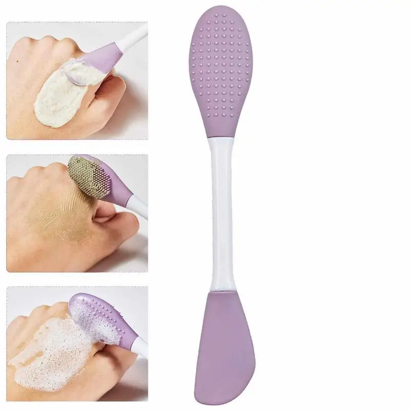 

Face Cleaning Brush Double Ended Mask Brush Smear Brush For Creams Lotions Gels Mud Clay Mask Applicator Scrapper Beauty Tool