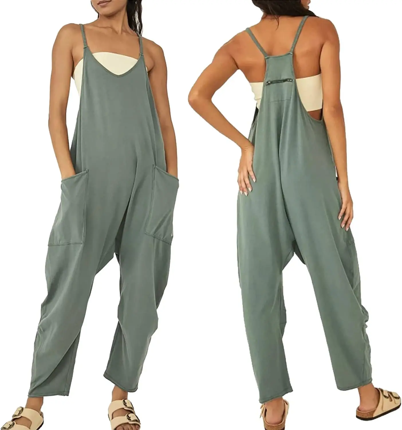 Women’s Jumpsuit Wide Leg Dungaree with Pockets | Casual main image 0