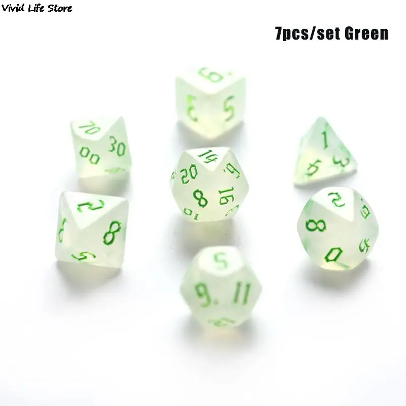Enchanting Iridescent Glitter Polyhedral Dice Set