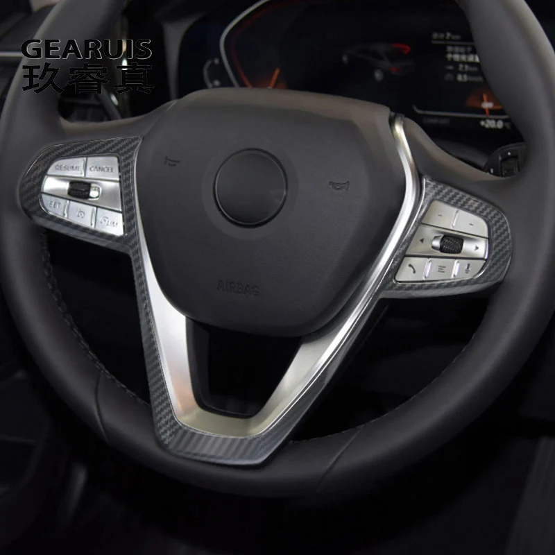 

Пуговицы на руль автомобиля, украшение, Внутренняя крышка из углеродного волокна, наклейки, отделка для BMW 3 5 серии G20 G30 X3 G05 X5 G05 X7 G07