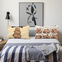 Mignon intéressant Kapibala housse de coussin Rectangle taie d'oreiller impression chevet canapé chambre décoration de la maison taie d'oreiller 4