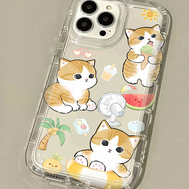 Adorable Cartoon Mofusand Cat Clear Phone Case Cover