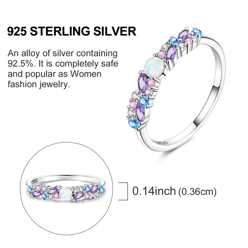 Heiße Original 925 Sterling Silber Ringe in den Größen 6, 7, 8, 9 für Damen und Herren – Funkelnde Sternen-Keltische Knoten Regenbogen-Blumenringe – Edler Schmuck – Detail 34