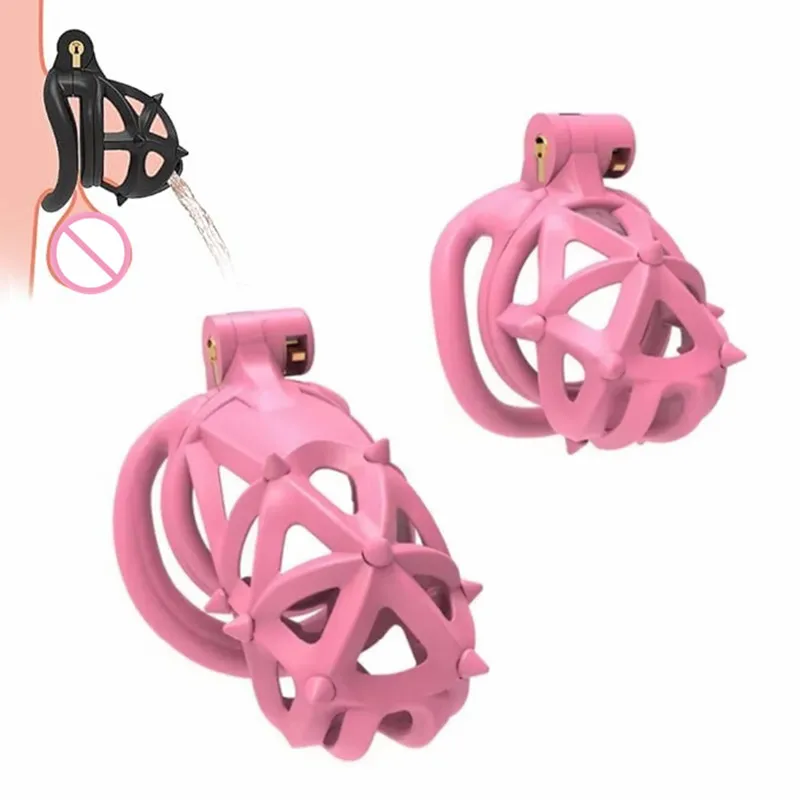 Removable Soft Spike Chastity Cage Long/Short with 4 Size Cock Ring Penis Lock Lightweight Chastity Device Male Sex Products penis chastity cage chastity lock sex toy chastity cage accessory penis cock ring