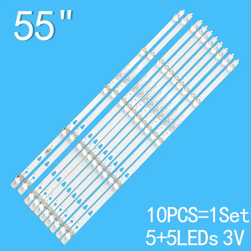 Nieuwe 10Pcs (1tv) Led Backlight Strip 5 Lamp Voor Haier 55 Inch L55M5-AZ LED55D05A-ZC23AG-07 LED55D05B-06 ZC29AG-02 Jvc LT-55MA877