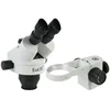 7X-45X Simul-Focus Parfocal Continuous Zoom Trinocular Stereo Microscope Head 76mm Diameter Holder Focus Arms for Education 1