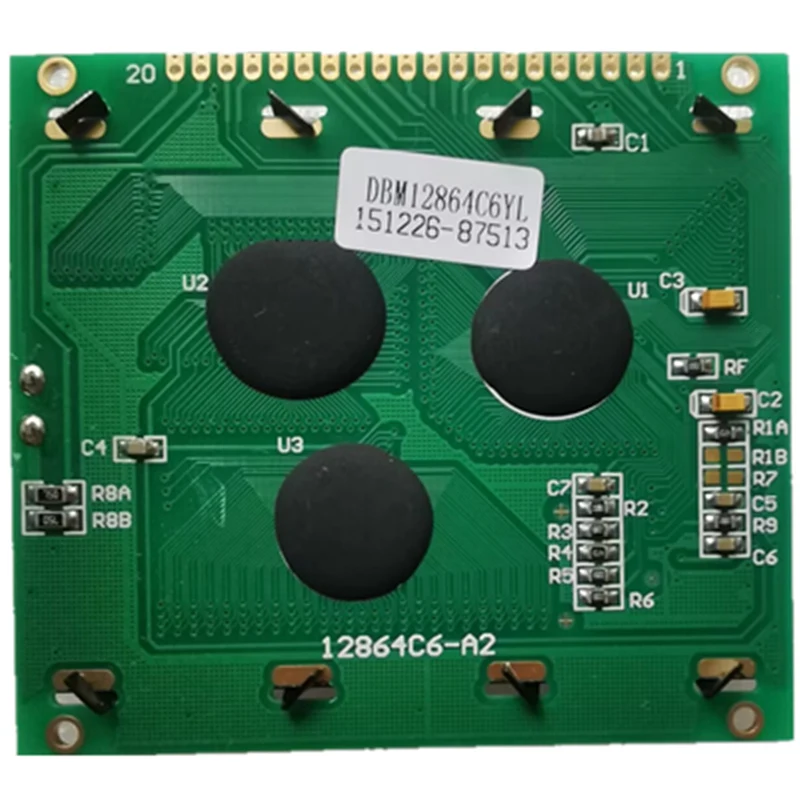 1PCS 5V 128X64 LCD Module Screen ST7920 SPI Serial Parallel Port Blue/Yellow Color Dimension Size 78X70 MM