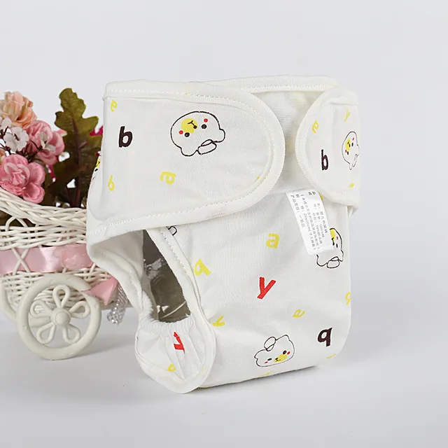 Baby Reusable Diapers Panties Baby Cloth Diapers for Baby Cotton Training Panties Diapers Washable Diaper Breathable Ecological Yellow bear