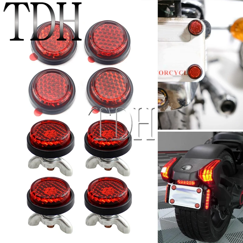 Stick Auf/Bolzen Auf Nummer Platte Reflektor Motorrad Hinten Aufkleber  Warnung Reflektierende Band Runde Sicherheit Mark Roller Rot Reflektor -  AliExpress