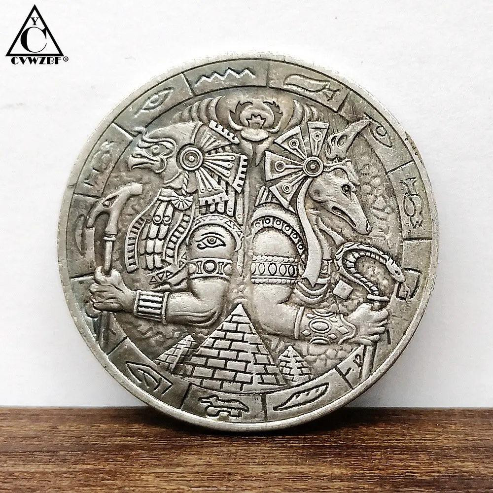 Egitto Death Protector Anubis Coin Pyramid Wanderer Monete Anubis E Eagle Monete Commemorative Decorazione Della Casa Accessori Regalo