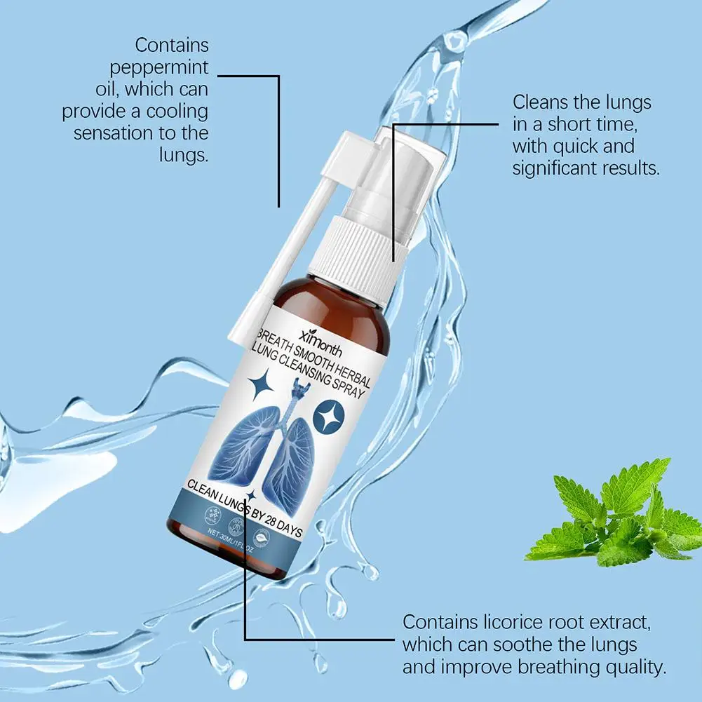 Nasal Spray 30ml Herbal Lung Cleanse Mist &ndash; Powerful Lung Support Mist Herbal Spray Health & Care Breathe Cleanse N0B1