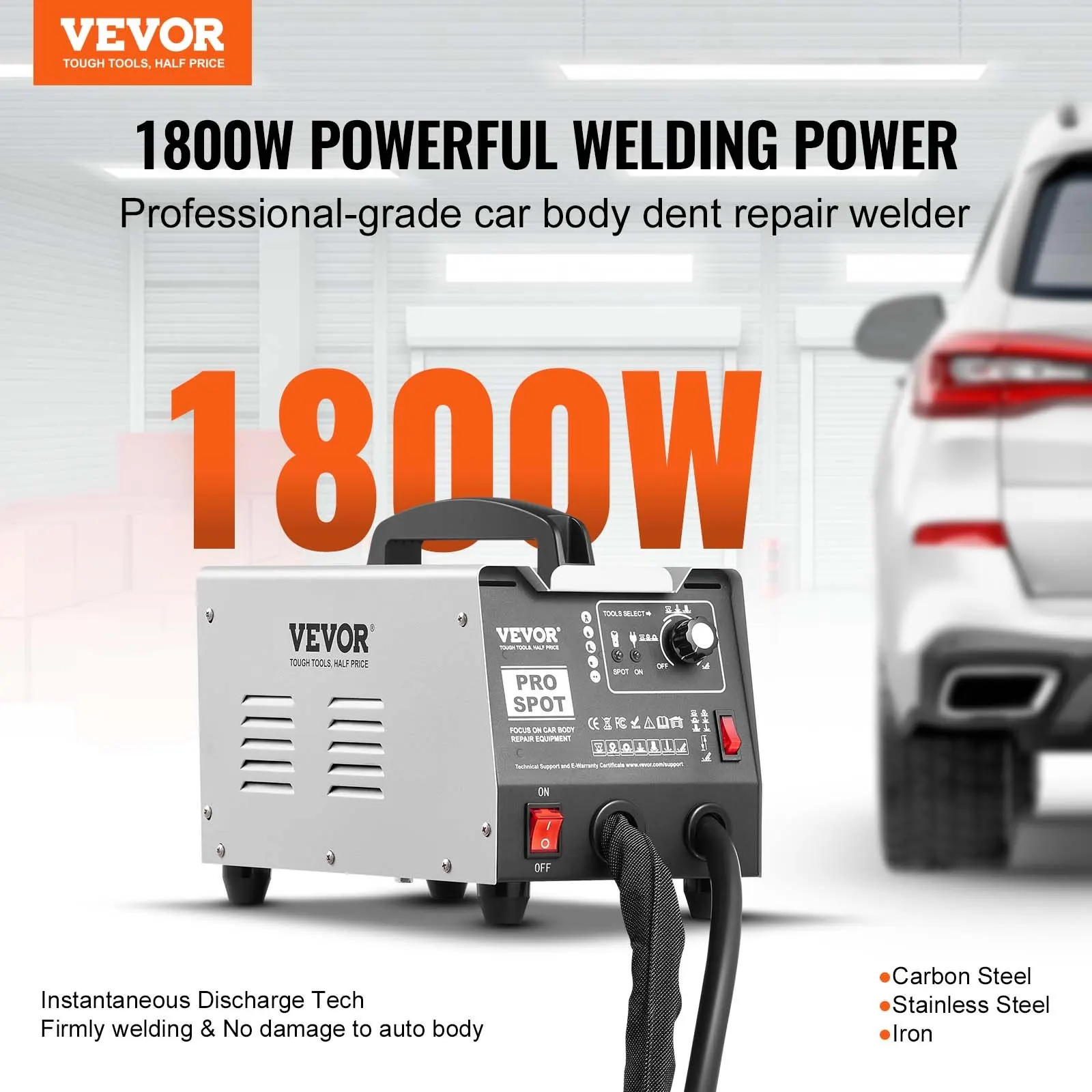 VEVOR Stud Welder Dent Repair Kit Auto Body Spot Welding Dent Puller Machine with 7 Welding Modes & Adjustable Power 6