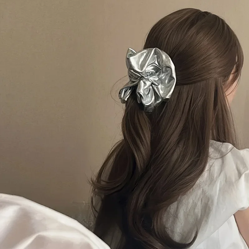 Medium Y2K Hair Band - Silver Elastic
