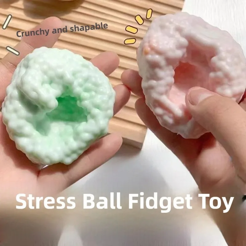 Crunchy Squishy Stress Ball Dual Texture Sensory Toy for Anxiety Relief Fidget Hand Exercise Relax ADHD Focus Adult Kids Gift