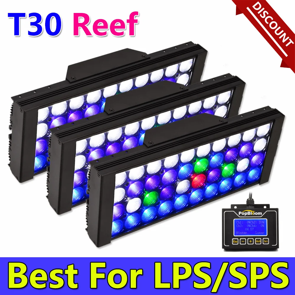 

PopBloom-Smart Marine Aquarium Light Full Spectrum Saltwater LED Aquarium Lamp for Reef Coral Grow Fish Tanks,130-170cm,LPS,SPS