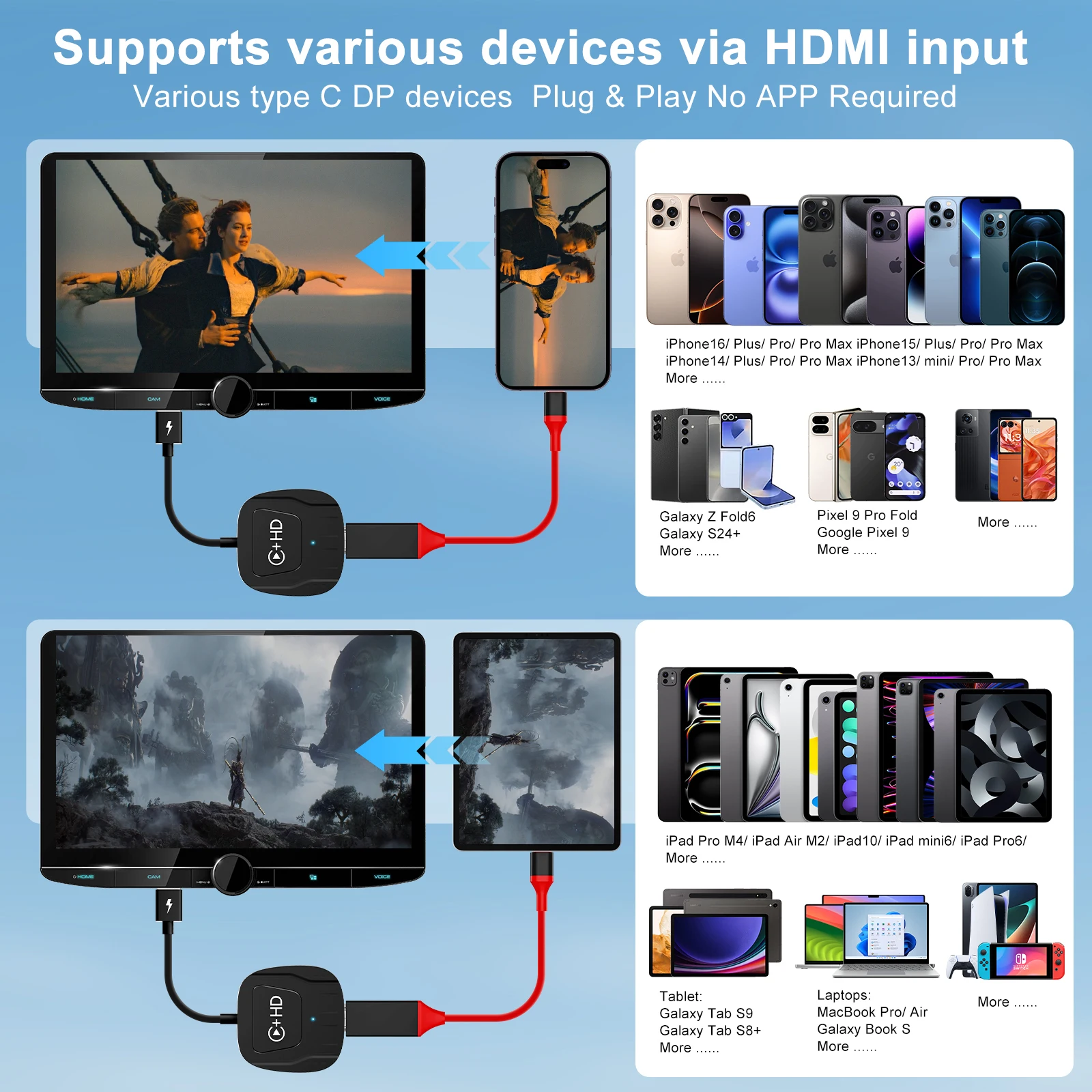 Wireless Video CarPlay Adapter Support Netflix/YouTube/Tiktok For OEM Wired CarPlay Cars,video carplay adapter