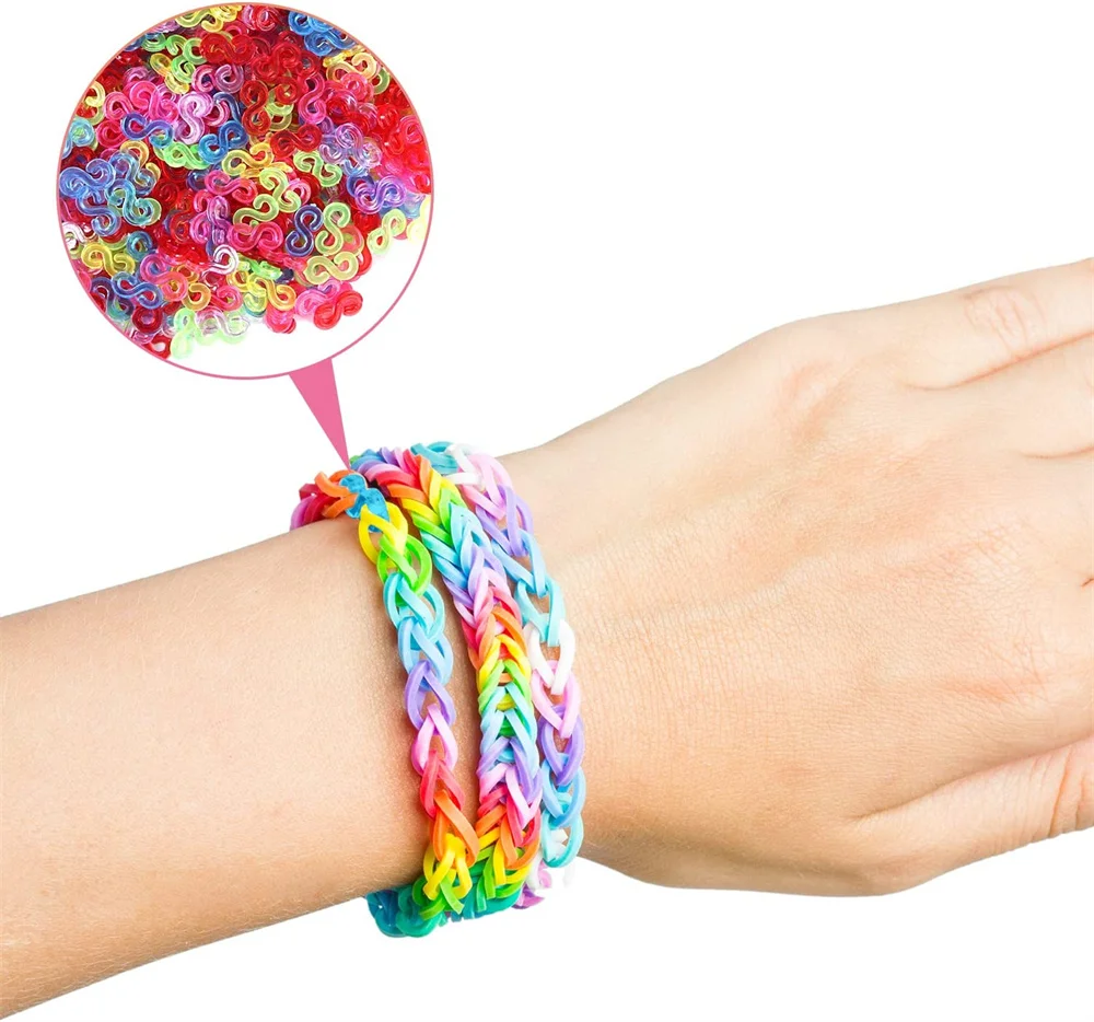 Vibrant Elastic Rubber Loom Bands Kit for Kids - DIY Crafting and Jewelry Making Supplies (600 Pieces)