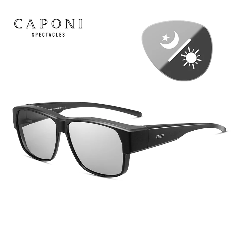 CAPONI Fit Over Sunglasse Occhiali da sole polarizzati da uomo UV400 Outdoor Driving Fishing TR-90 Frame Cover Occhiali da sole_voghion.com