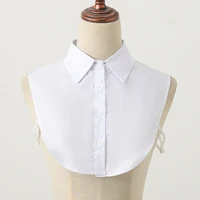Faux col pointu en coton pour femme, style demi-chemise, col décoratif polyvalent, document solide élégant, à la mode 6