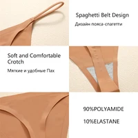 3PCS Women Seamless Thongs Sexy Low Waist Bikini Panties Female Traceless Underpants Ladies Solid Color T-back XS-XL 5