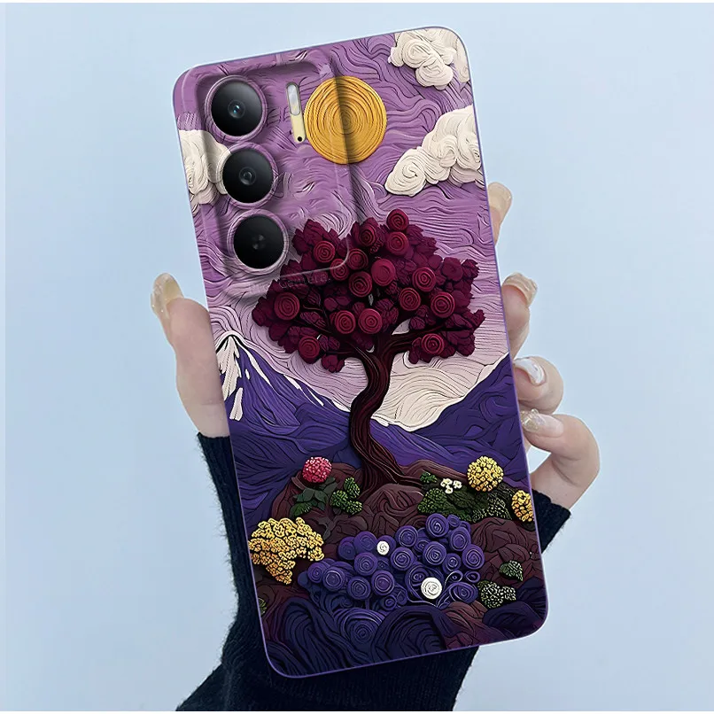 Fashion Simplicity Painting Matte Silicone Phone Case - 6.72'' Bumper Cover