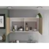 Napoles 39" W Double Door Wall Cabinet White - Light Oak 3