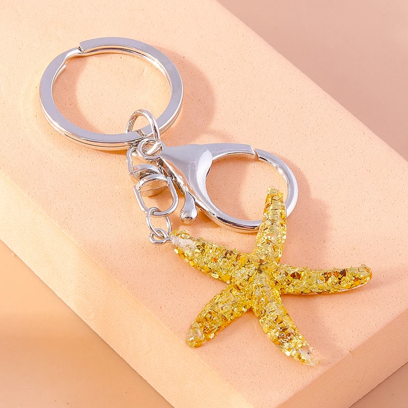 Aihua Chic Sommer Strand Seestern Schlüsselanhänger Urlaub Meer Souvenir Geschenk Auto Schlüssel Halter Handtasche Anhänger DIY Schmuck – Detail 11