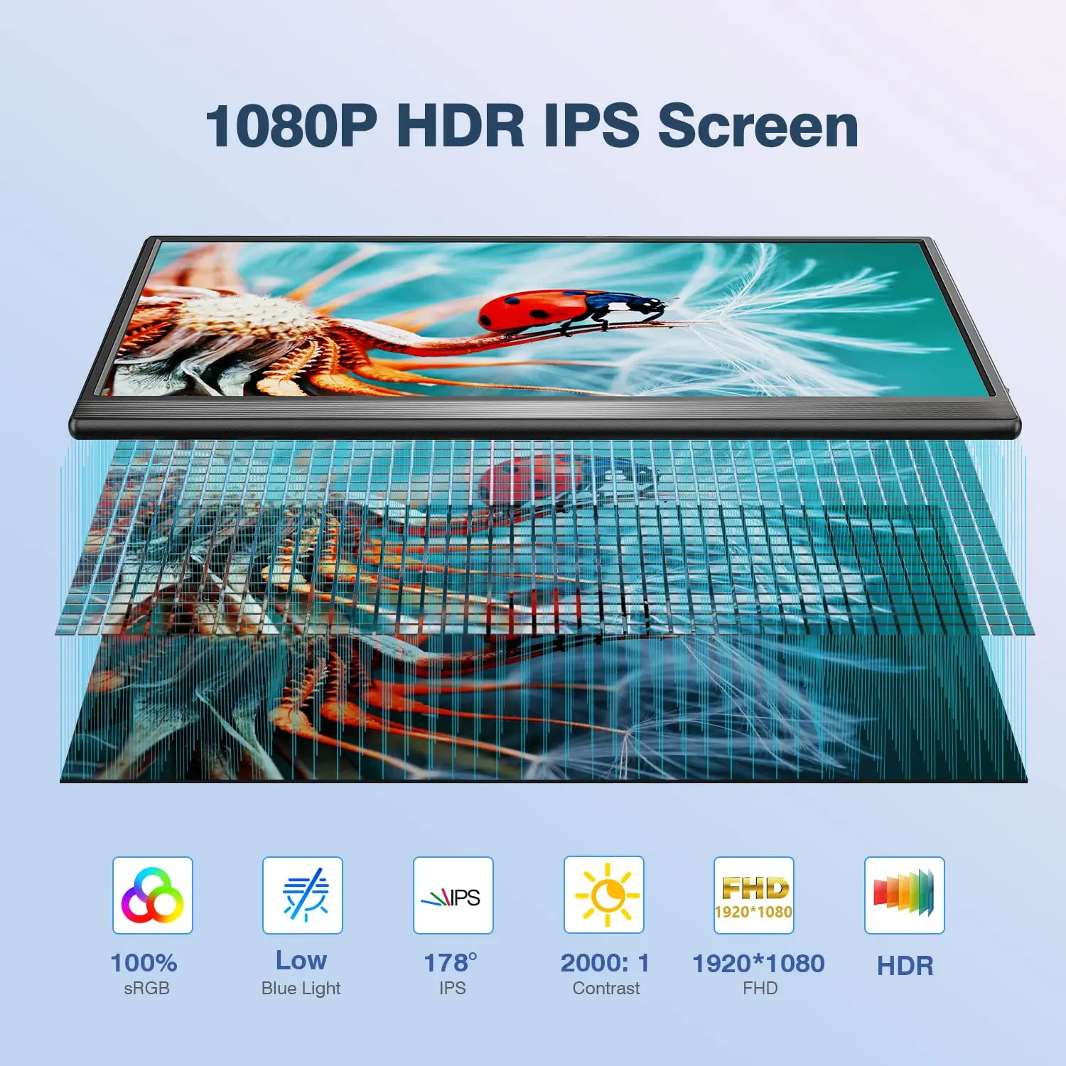 Bimawen 15.6 ġ  ÷, FHD 1080P ޴ , USB C HDMI ̹ Ʈ  IPS ÷, PC Ʈ Xbox PS4 ġ