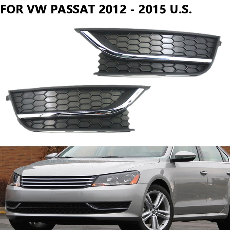 For VW Volkswagen Passat 2012 2013 2014 2015 U.S. Edition Front Bumper Grille Fog Lamp Headlights Trim Protect Car Accessories