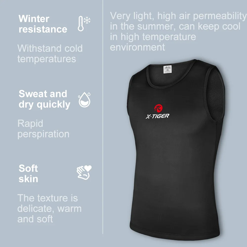 X-TIGER Winter Thermal Cycling Sleeveless Fleece Base Layer Jerseys Shirt Underwear cycling underwear,cycling vest,cycling shirts