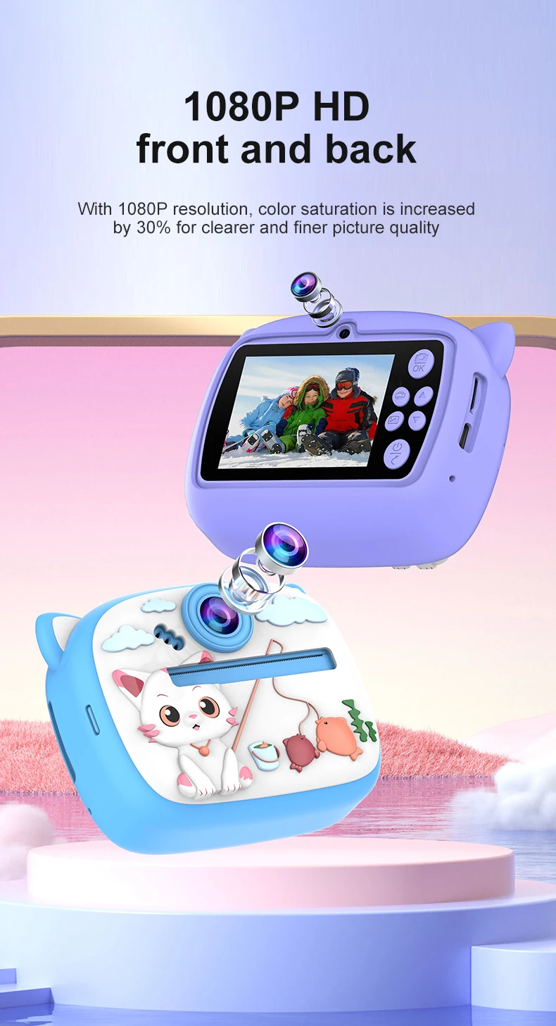 Description Picture 6 of itemChildren Digital Camera Instant Print for hermal Print Camera Instant Photo Cat Printing Camera Video Toys+32G Memory Card