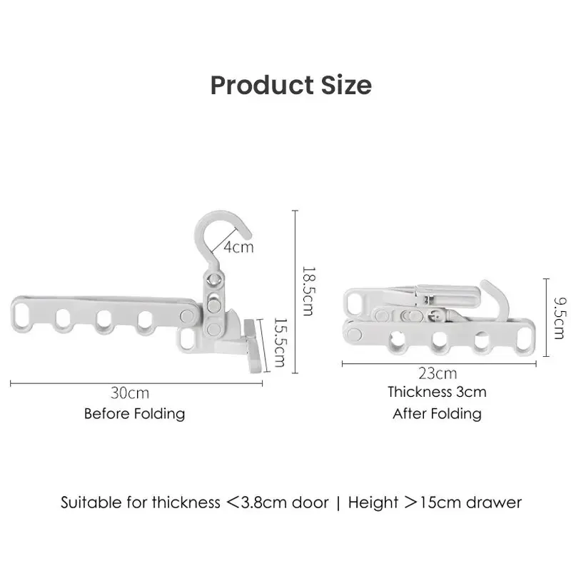 Portable Foldable Travel Hanger Folding Clothes Drying Rack Travel Hangers Hanging Rack with 5 Holes for Hotel Camping Travel 6
