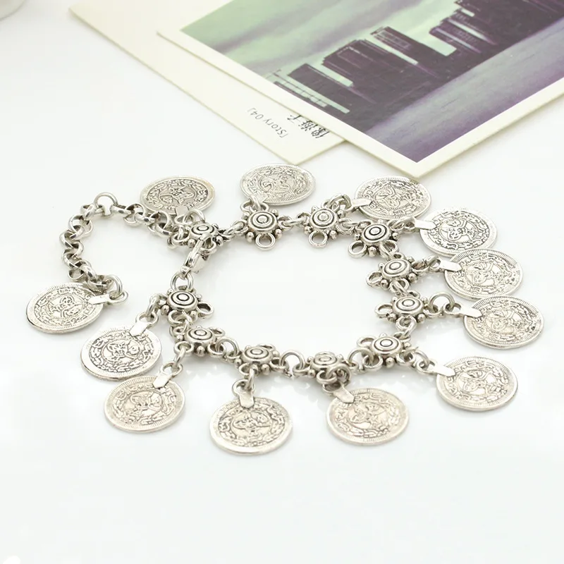 Vintage Bohemian Metal Tassel Barefoot Beach Foot Anklet Luxury Charm Coin Ankle Bracelet for Women Friendship Jewelry Bijoux silver anklet bracelet,toe foot bracelet