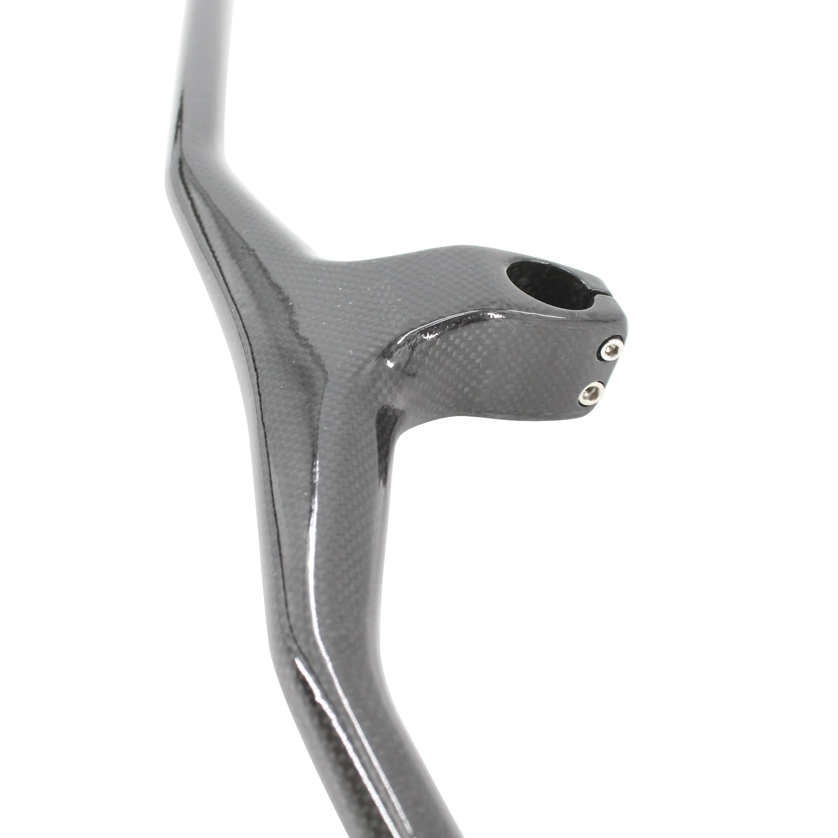 Mountain bike 3K full carbon fibre bicycle handlebar and stem integrated carbon MTB bar -17 degrees angle bicycle handlebar