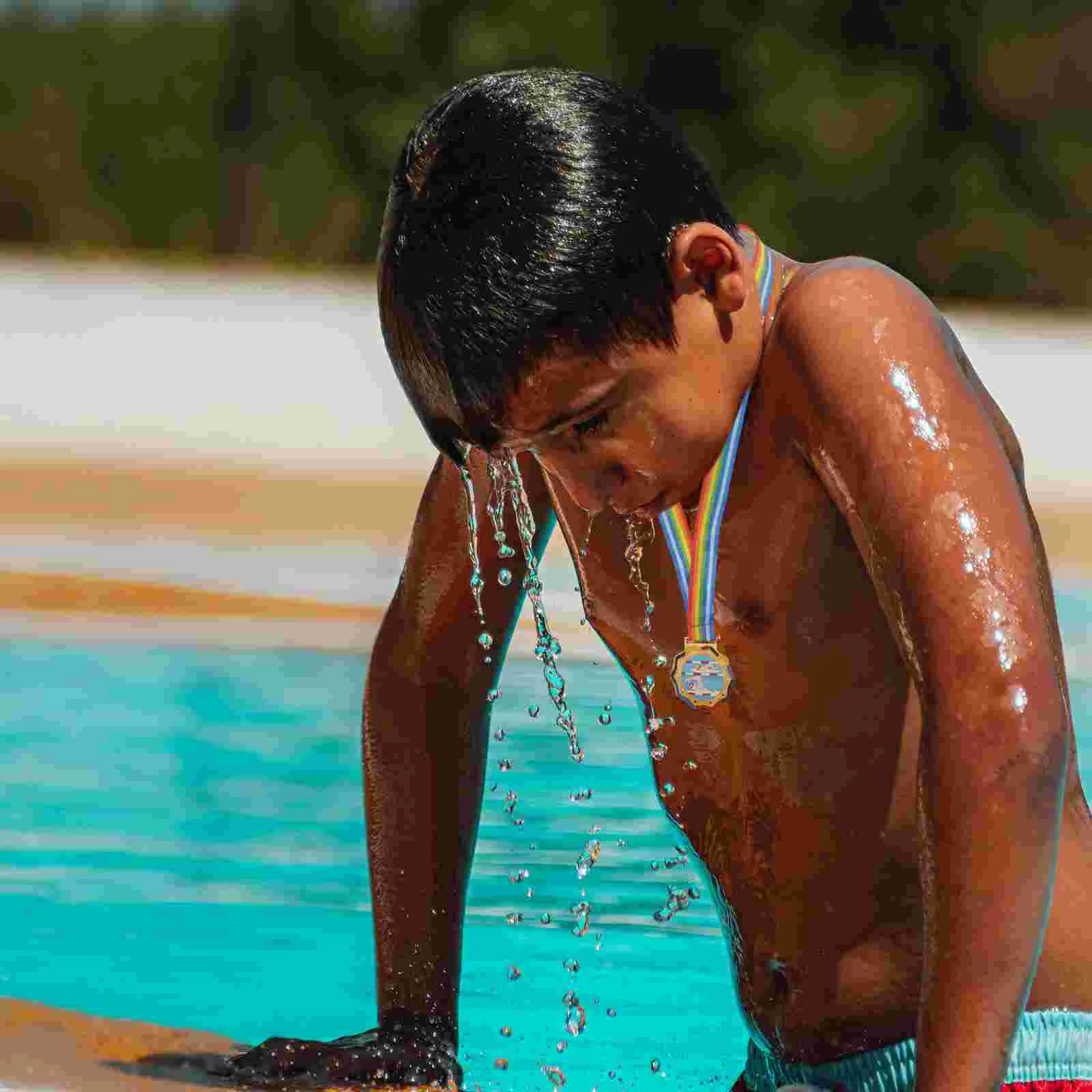 Swimming Medal Winner Award Medals Gold for Awards Metal Kids Student Zinc Alloy Child with Ribbons